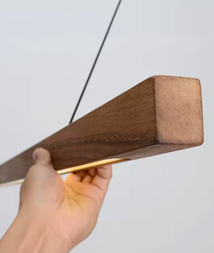 Nordic Houten LED Hanglamp – Moderne Plafondlamp voor Eetkamer, Woonkamer & Kantoor