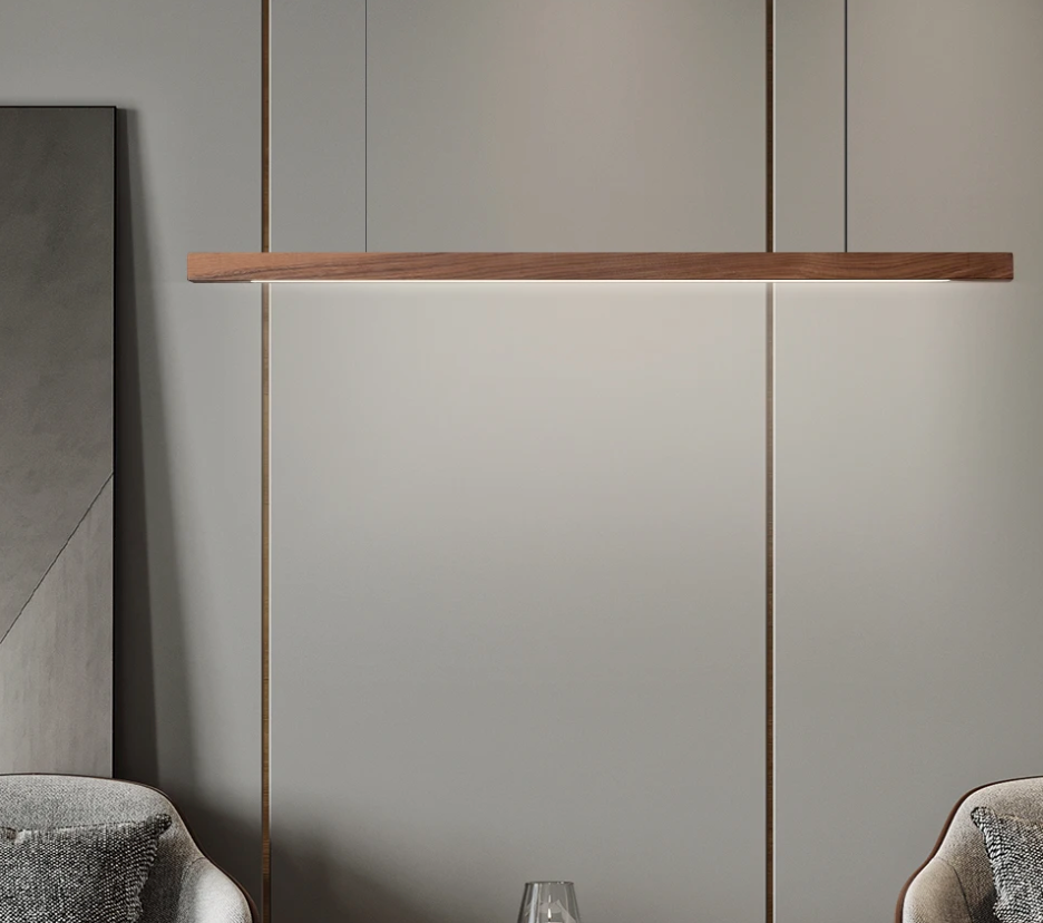 Nordic Houten LED Hanglamp – Moderne Plafondlamp voor Eetkamer, Woonkamer & Kantoor