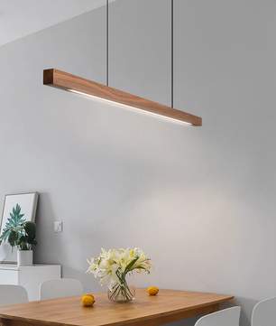Nordic Houten LED Hanglamp – Moderne Plafondlamp voor Eetkamer, Woonkamer & Kantoor