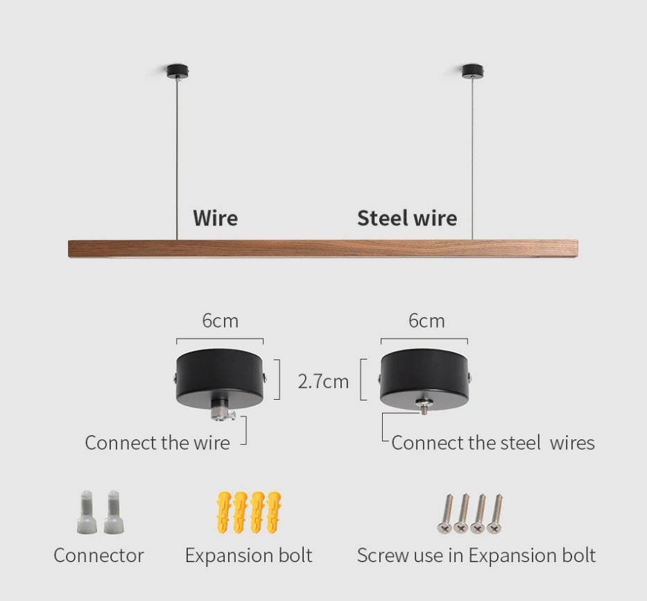 Nordic Houten LED Hanglamp – Moderne Plafondlamp voor Eetkamer, Woonkamer & Kantoor