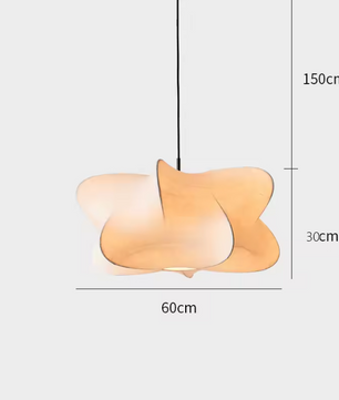 Minimalistische Zijde Hanglamp – Moderne Witte Kroonluchter met Crossover Lampenkap