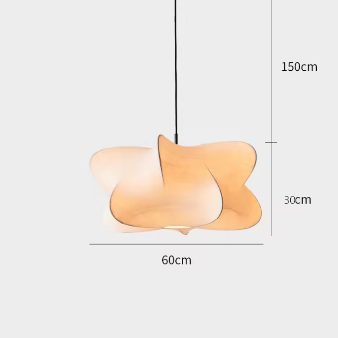 Minimalistische Zijde Hanglamp – Moderne Witte Kroonluchter met Crossover Lampenkap