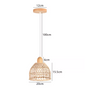 Vintage Rotan Hanglamp – Bamboe Rieten Plafondlamp met Gevlochten Scherm