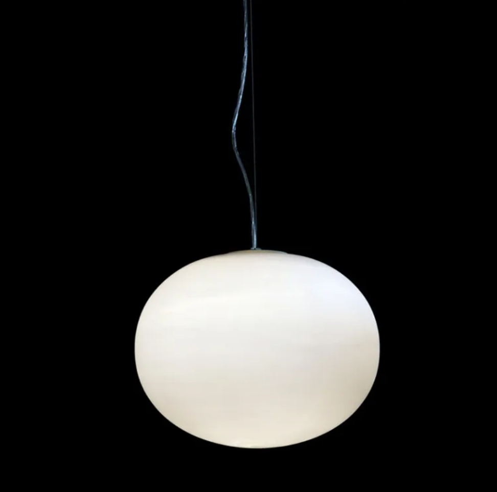 Witte Glazen Bol Hanglamp – Moderne LED Plafondlamp voor Woonkamer, Eetkamer & Slaapkamer