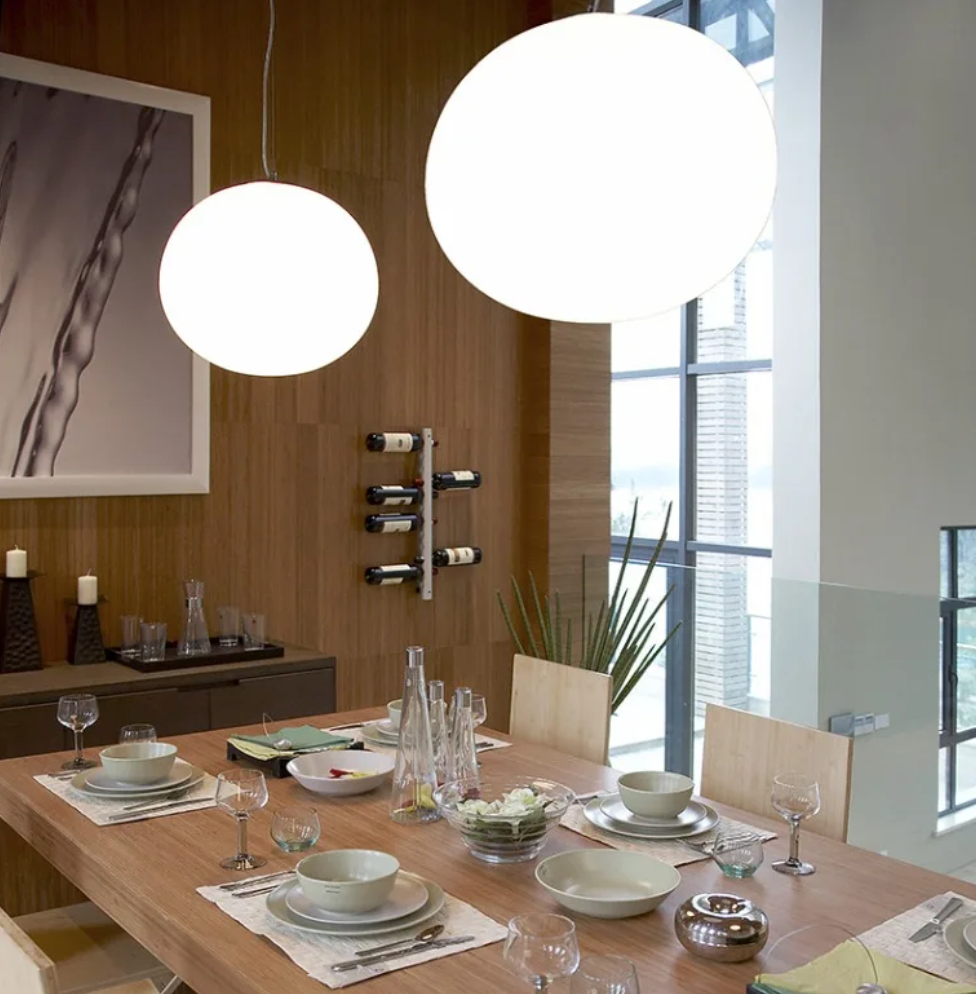 Witte Glazen Bol Hanglamp – Moderne LED Plafondlamp voor Woonkamer, Eetkamer & Slaapkamer