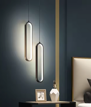Moderne Zwart-Gouden LED Hanglamp – Minimalistische Plafondlamp