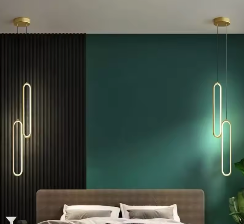 Moderne Zwart-Gouden LED Hanglamp – Minimalistische Plafondlamp