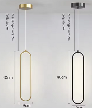 Moderne Zwart-Gouden LED Hanglamp – Minimalistische Plafondlamp