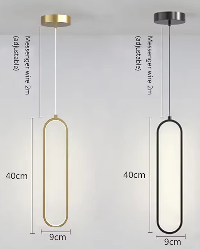 Moderne Zwart-Gouden LED Hanglamp – Minimalistische Plafondlamp