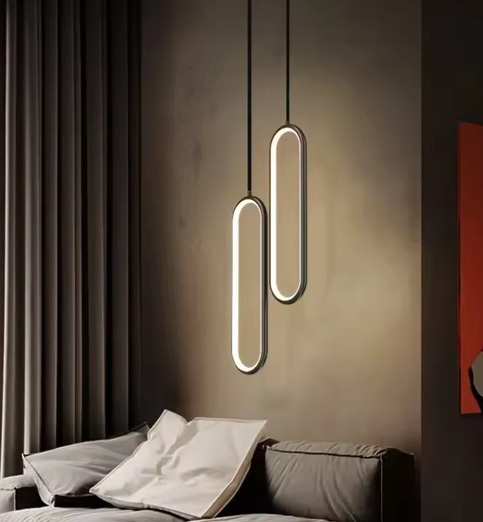 Moderne Zwart-Gouden LED Hanglamp – Minimalistische Plafondlamp