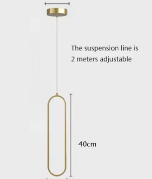 Moderne Zwart-Gouden LED Hanglamp – Minimalistische Plafondlamp
