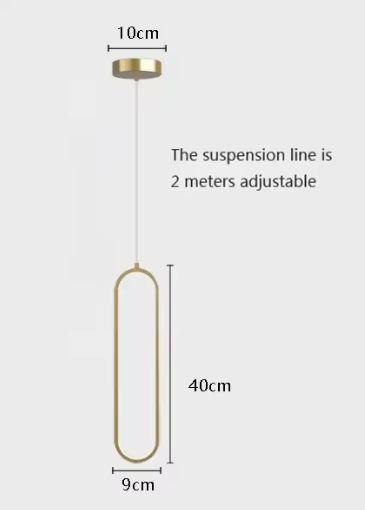 Moderne Zwart-Gouden LED Hanglamp – Minimalistische Plafondlamp