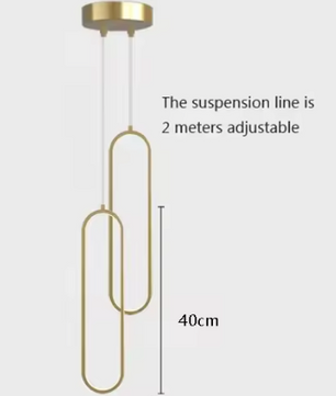 Moderne Zwart-Gouden LED Hanglamp – Minimalistische Plafondlamp