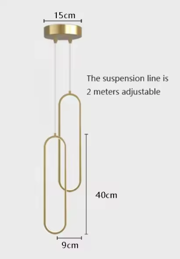 Moderne Zwart-Gouden LED Hanglamp – Minimalistische Plafondlamp