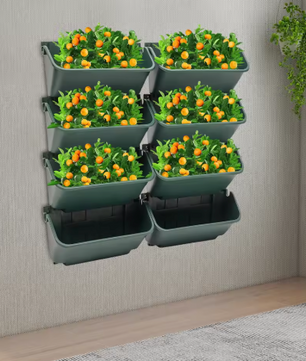 8-Delige Verticale Tuin Plantenbak – Wandgemonteerde Bloembakken voor Binnen en Buiten