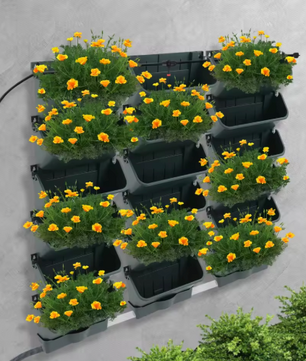 18-Pot Zelfwaterende Hangende Plantenbakset – Verticale Wandmontage met Slimme Timer & Regensensor