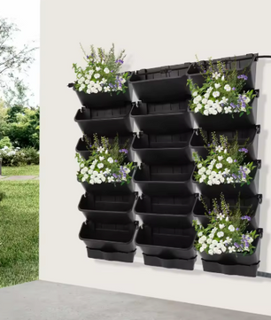18-Pot Zelfwaterende Hangende Plantenbakset – Verticale Wandmontage met Slimme Timer & Regensensor
