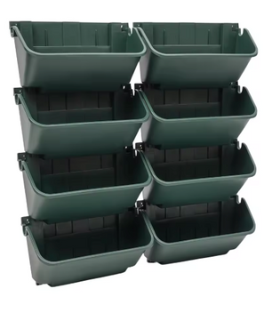 Set van 8 Wandgemonteerde Plantenbakken – Verticale Tuin voor Binnen & Buiten, met Afvoergaten