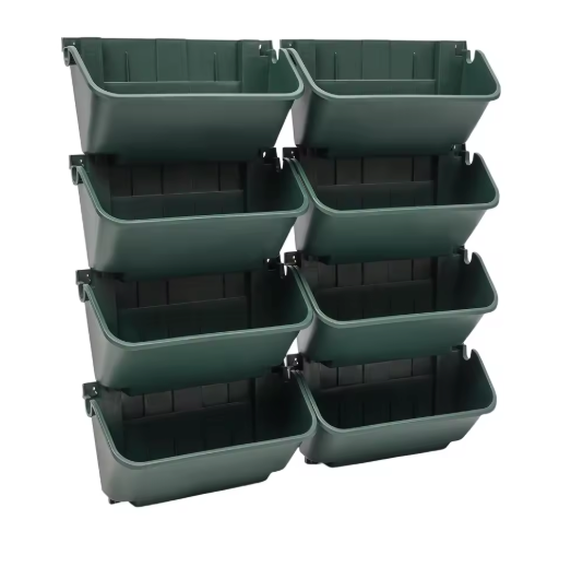 Set van 8 Wandgemonteerde Plantenbakken – Verticale Tuin voor Binnen & Buiten, met Afvoergaten
