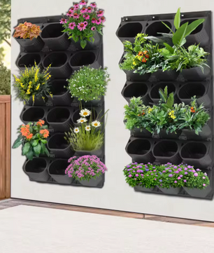 Wandgemonteerde Plantenbak met 36 Potten – Verticale Bloempothouder voor Binnen & Buiten