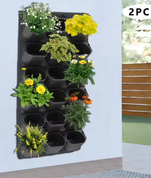 Wandgemonteerde Plantenbak met 36 Potten – Verticale Bloempothouder voor Binnen & Buiten