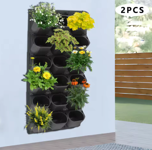 Wandgemonteerde Plantenbak met 36 Potten – Verticale Bloempothouder voor Binnen & Buiten
