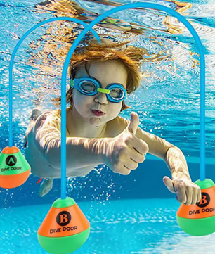 Set van 4 Zinkend Zwembad Duikspeelgoed – Haai Raket & Onderwater Speelset voor Kinderen