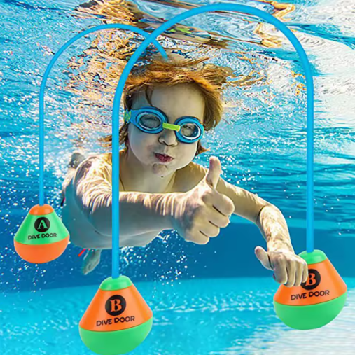 Set van 4 Zinkend Zwembad Duikspeelgoed – Haai Raket & Onderwater Speelset voor Kinderen