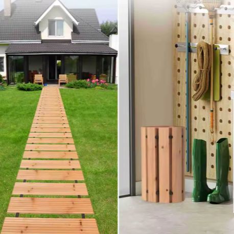 Uitrolbaar Houten Tuinpad – Decoratief Looppad voor Terras, Gazon, Strand & Evenementen