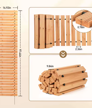 Opvouwbare Houten Tuinvloer – Rolvloer 247,5 × 43 cm, Duurzaam & Weerbestendig