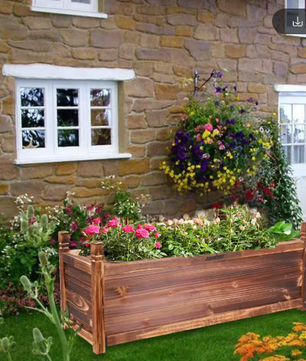 Verhoogde Houten Plantenbak – Massief Grenen, Duurzaam & Decoratief