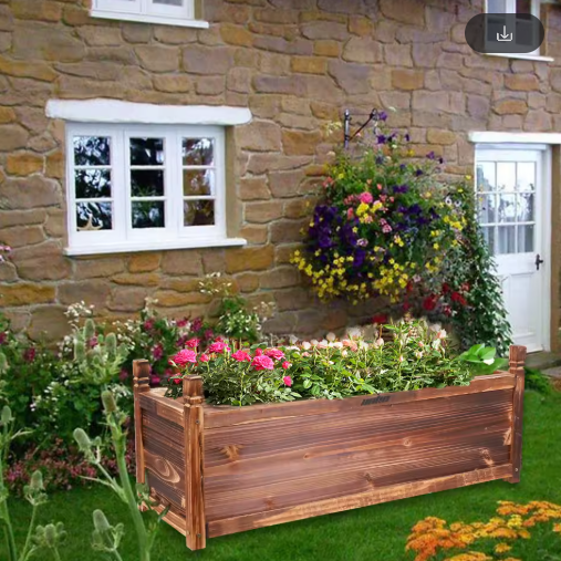 Verhoogde Houten Plantenbak – Massief Grenen, Duurzaam & Decoratief