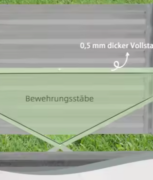 Verhoogd Stalen Tuinbed 180×90×60 cm – Ruime Plantenbak voor Bloemen, Groenten & Kruiden