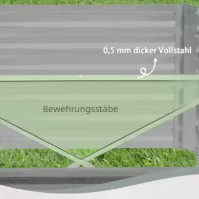 Verhoogd Stalen Tuinbed 180×90×60 cm – Ruime Plantenbak voor Bloemen, Groenten & Kruiden