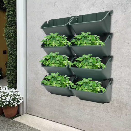 Set van 8 Wandgemonteerde Plantenbakken – Verticale Tuin voor Binnen & Buiten, met Afvoergaten