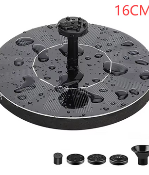 Zonne-energie Drijvende Fonteinpomp – 1W, 6 Mondstukken, 35-50 cm Spuithoogte, voor Vogelbad, Vijver & Tuin