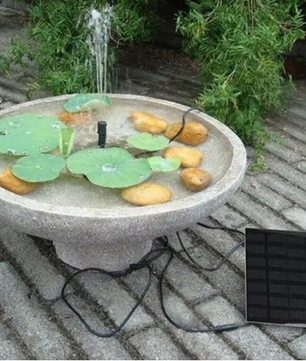 Zonne-energie Vijverfontein – 1,2 W Waterpomp met 6 Sproeiers, 200 L/u, voor Tuin & Vogelbad