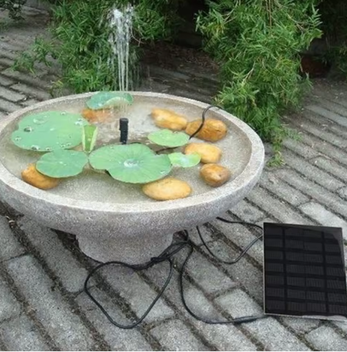 Zonne-energie Vijverfontein – 1,2 W Waterpomp met 6 Sproeiers, 200 L/u, voor Tuin & Vogelbad