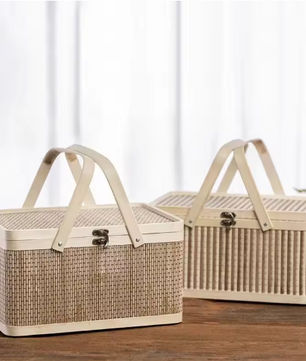 Picknickmand – Draagbare Opbergdoos met Handvat, Lichtgewicht en Ruim, Ideaal voor Camping, Boot & Outdoor Evenementen