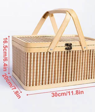 Picknickmand – Draagbare Opbergdoos met Handvat, Lichtgewicht en Ruim, Ideaal voor Camping, Boot & Outdoor Evenementen