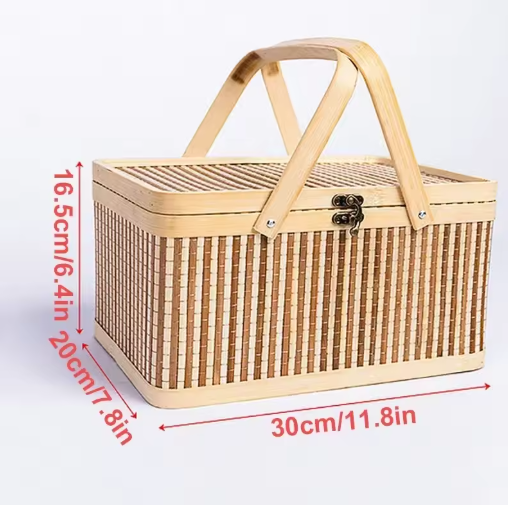 Picknickmand – Draagbare Opbergdoos met Handvat, Lichtgewicht en Ruim, Ideaal voor Camping, Boot & Outdoor Evenementen
