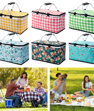 Opvouwbare Thermisch Geïsoleerde Koeltas – 30L, Waterdichte Voering & Draagmand voor Picknick, Kamperen en Reizen