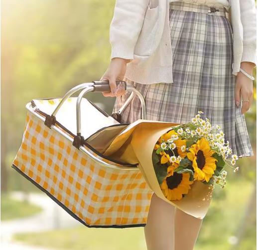 Opvouwbare Thermisch Geïsoleerde Koeltas – 30L, Waterdichte Voering & Draagmand voor Picknick, Kamperen en Reizen
