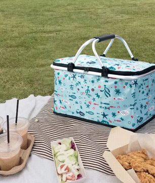 Opvouwbare Thermisch Geïsoleerde Koeltas – 30L, Waterdichte Voering & Draagmand voor Picknick, Kamperen en Reizen