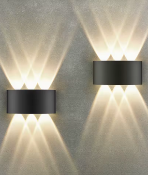 LED Wandlamp – IP65 Waterdicht, 6 Lichtbronnen, 3000K Warm Wit, Aluminium Armatuur voor Binnen & Buiten