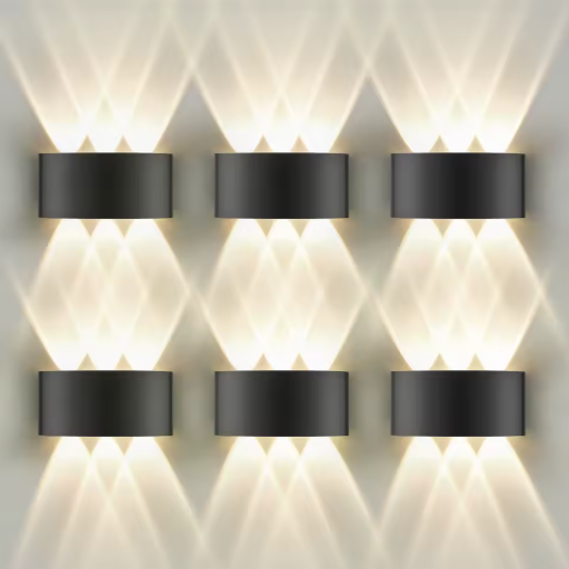 LED Wandlamp – IP65 Waterdicht, 6 Lichtbronnen, 3000K Warm Wit, Aluminium Armatuur voor Binnen & Buiten