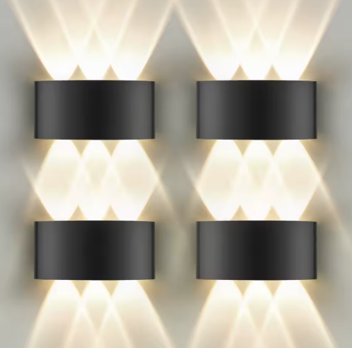 LED Wandlamp – IP65 Waterdicht, 6 Lichtbronnen, 3000K Warm Wit, Aluminium Armatuur voor Binnen & Buiten