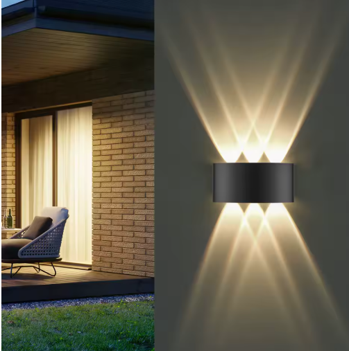 LED Wandlamp – IP65 Waterdicht, 6 Lichtbronnen, 3000K Warm Wit, Aluminium Armatuur voor Binnen & Buiten