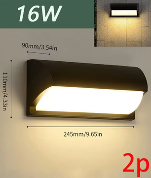 Set van 2 LED Buitenwandlampen – Waterdicht IP66 & Energiezuinig