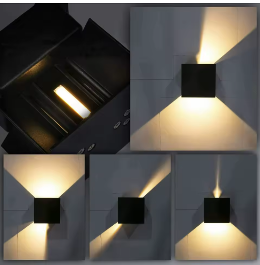 4x Moderne LED Wandlamp – 7W Aluminium Up & Down Verlichting, IP65 Waterdicht, Verstelbare Lichtbundel